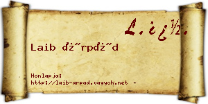 Laib Árpád névjegykártya